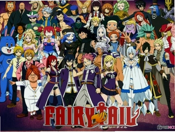 Cảnh trong bộ phim Fairy Tail với các nhân vật pháp sư