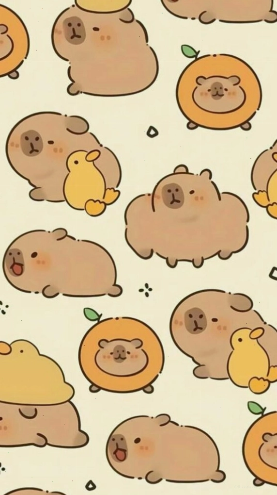 Cảnh tượng đàn Capybara quây quần bên những chú vịt vàng