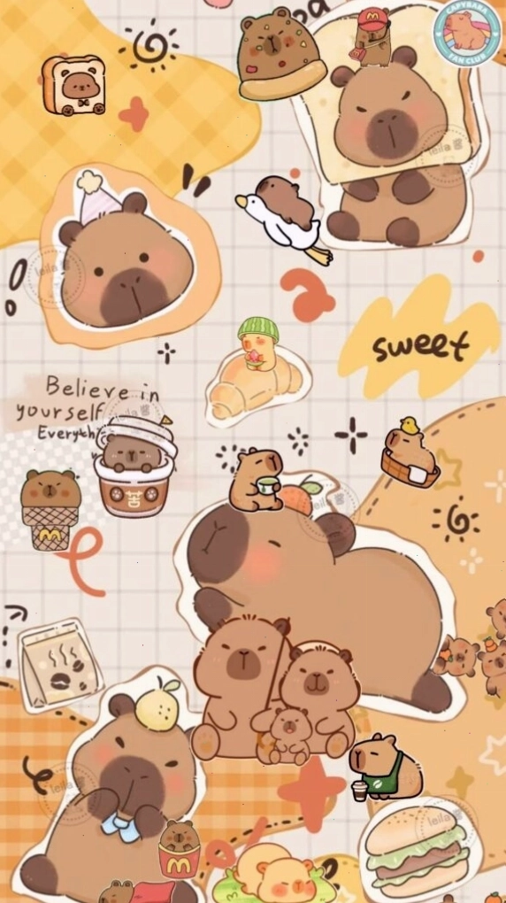 Cặp đôi Capybara vô tri vui vẻ buổi sáng