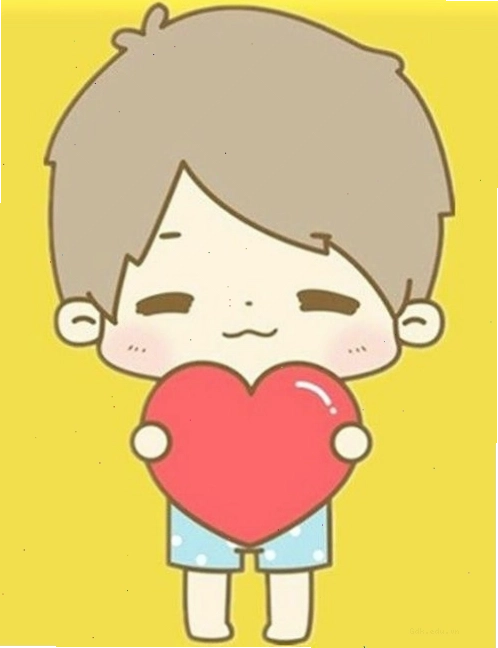 Cặp đôi chibi dễ thương mặc trang phục màu tím