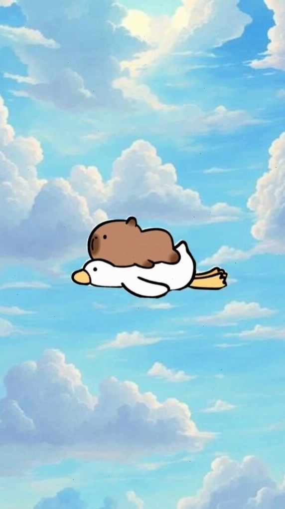 Capybara lướt mây trắng vô tư giữa trời