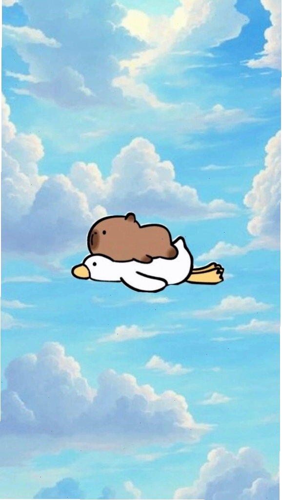 Capybara lướt mây trắng, vô tư giữa trời