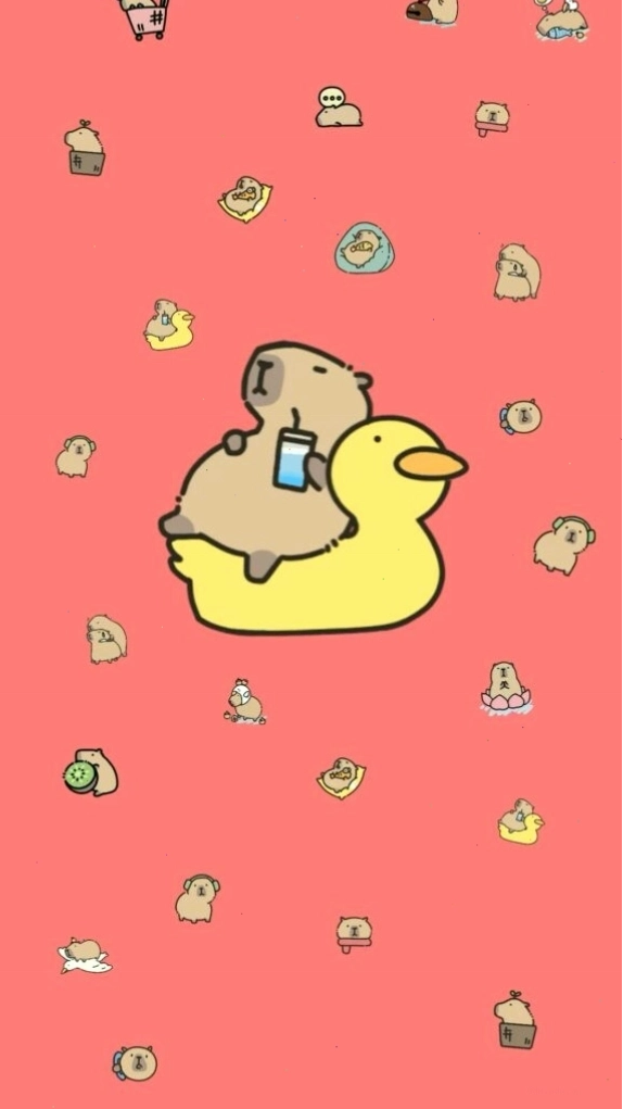 Capybara thư giãn trên phao vịt