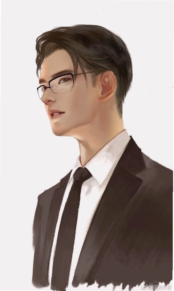 Chân dung anime nam mặc vest nhưng có nét nữ tính