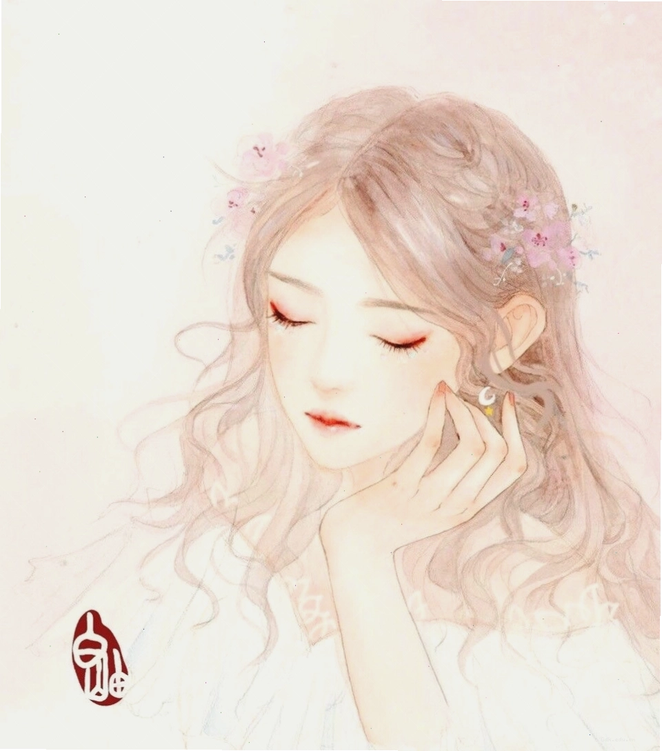 Chân dung anime nữ với mái tóc xanh và ánh mắt kiên định