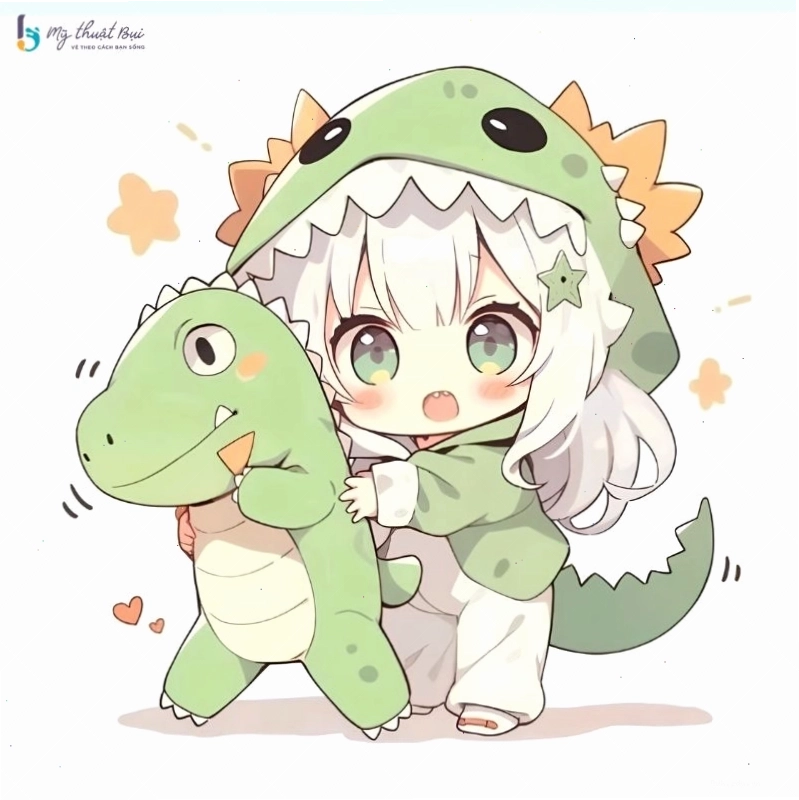 Chibi nữ trong trang phục dạ hội lộng lẫy