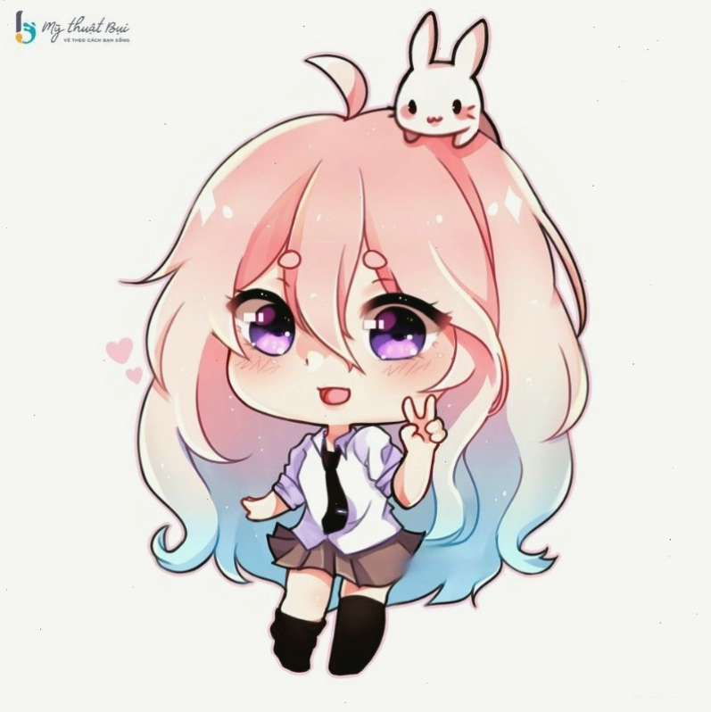 Chibi nữ trong trang phục đôi dễ thương