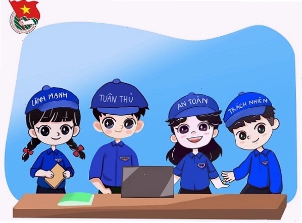 Chibi Thanh niên lành mạnh, tuân thủ, an toàn, trách nhiệm