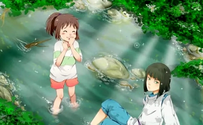 Chihiro và Haku trong Spirited Away