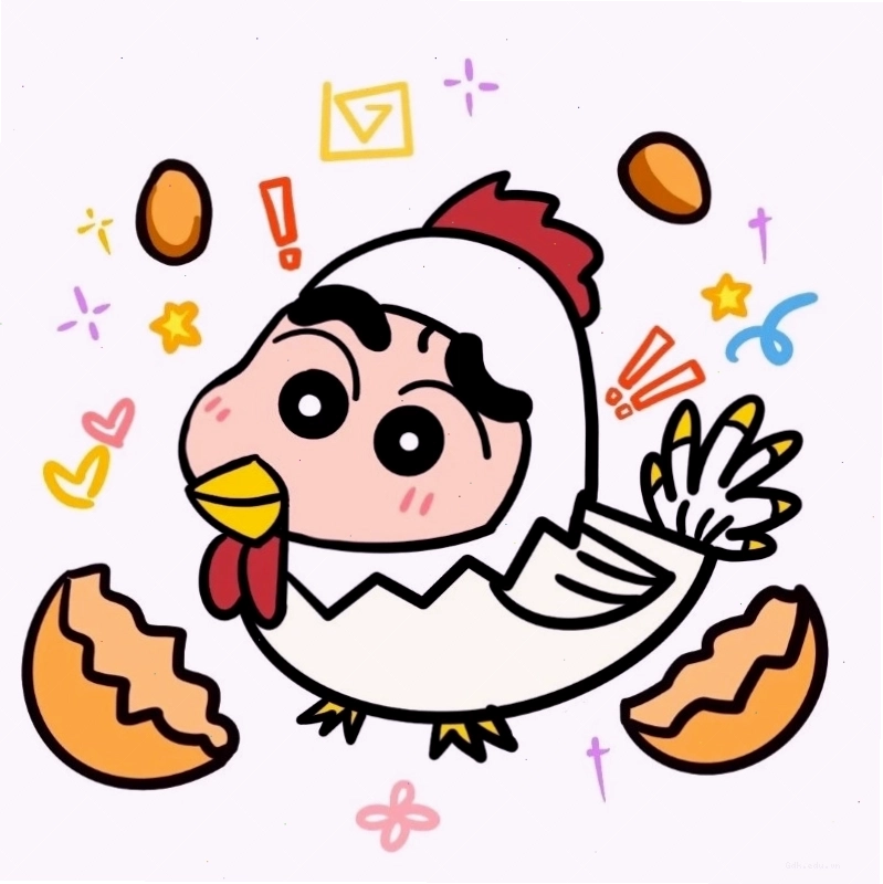 Chú gà chibi đang cười toe toét