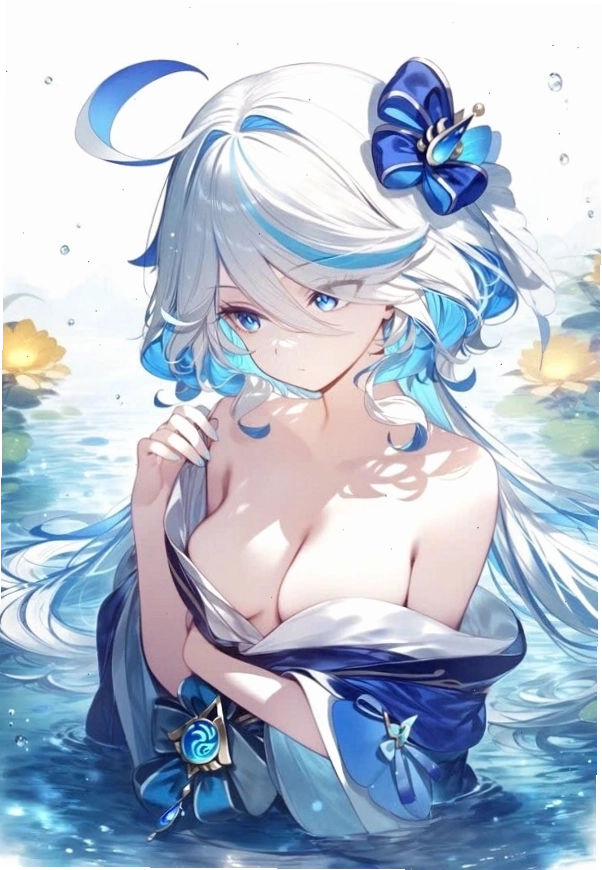 Cô gái anime bikini đang vui đùa trên bãi cát