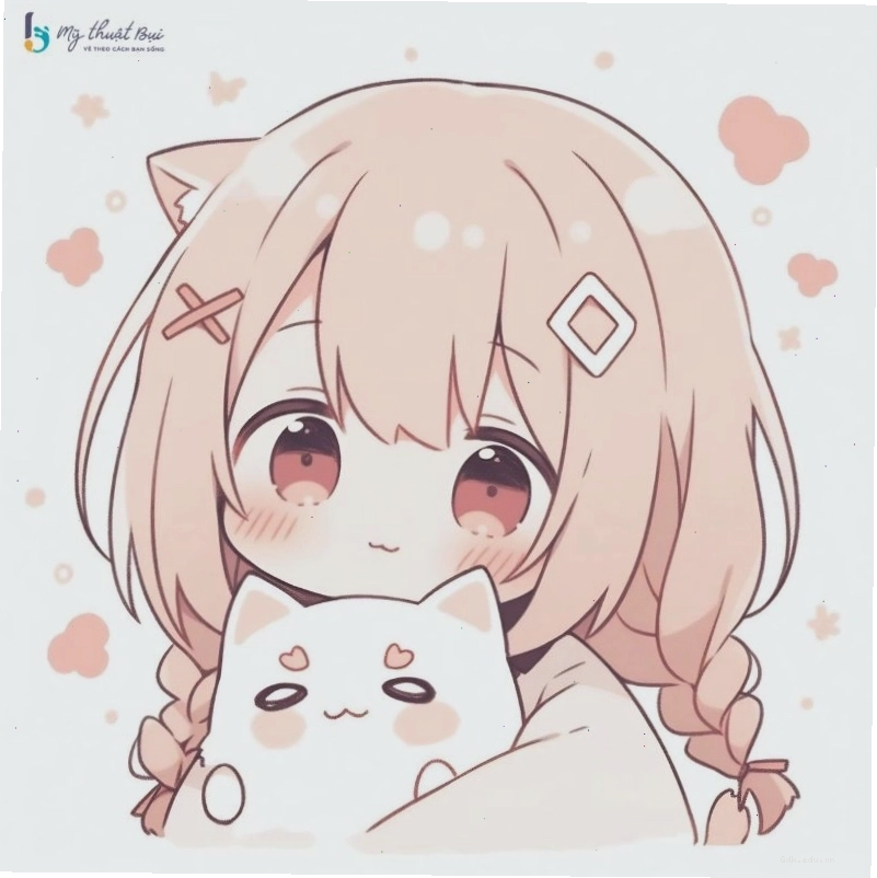 Cô gái chibi dễ thương trong bộ trang phục học sinh