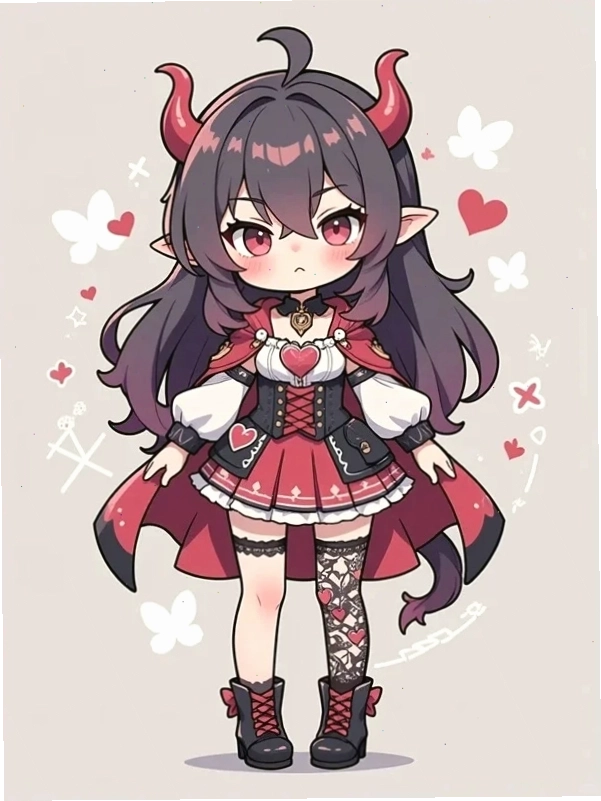 Cô gái chibi với trang phục học sinh dễ thương