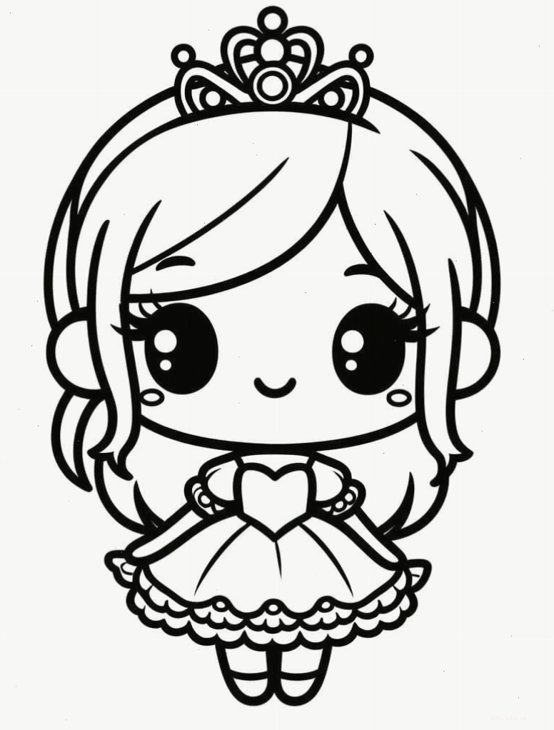 Công chúa chibi bé nhỏ với ánh mắt ngây thơ