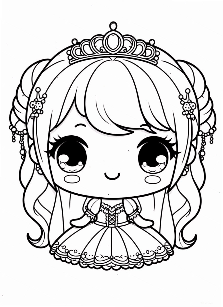 Công chúa chibi xinh đẹp với tông màu pastel nhẹ nhàng