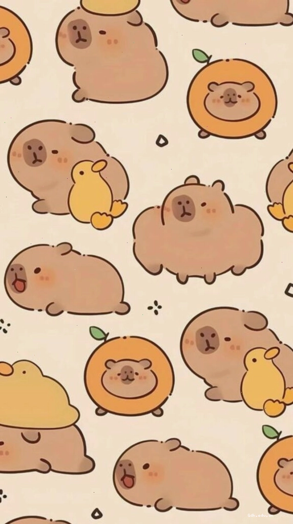 Đàn Capybara và vịt vàng đáng yêu