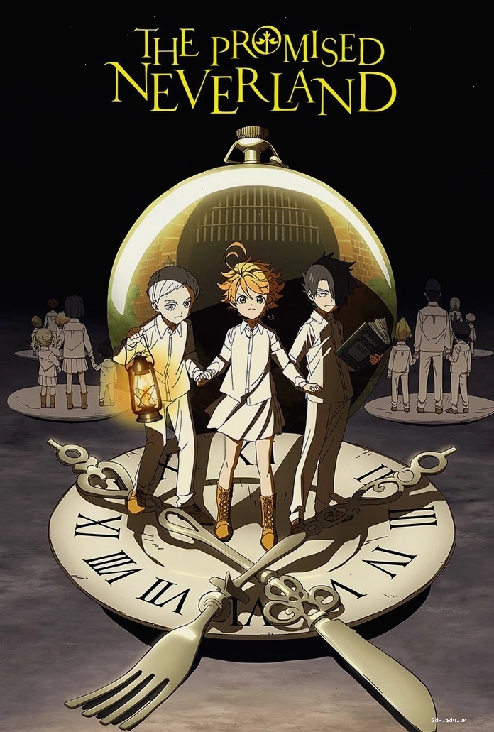 Dàn nhân vật chính của The Promised Neverland, thể hiện sự quyết tâm và thông minh.