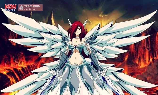Erza Scarlet, nhân vật anime mạnh mẽ với mái tóc đỏ và giáp trụ ấn tượng