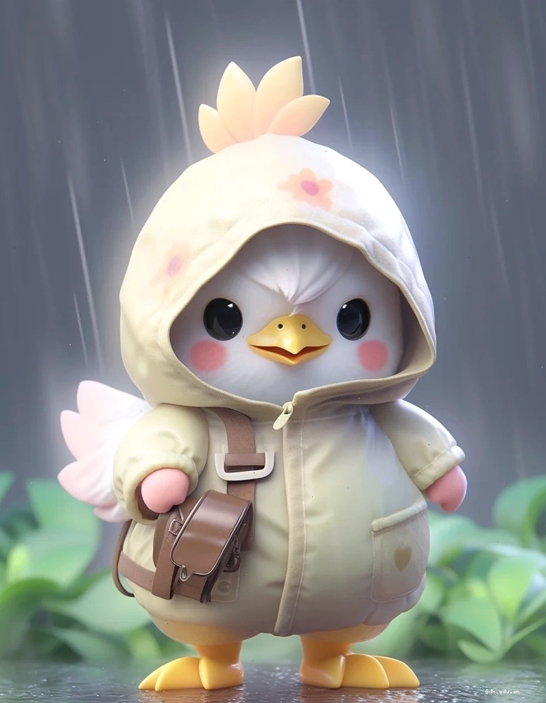 Gà chibi 4 đội một chiếc mũ nhỏ xinh