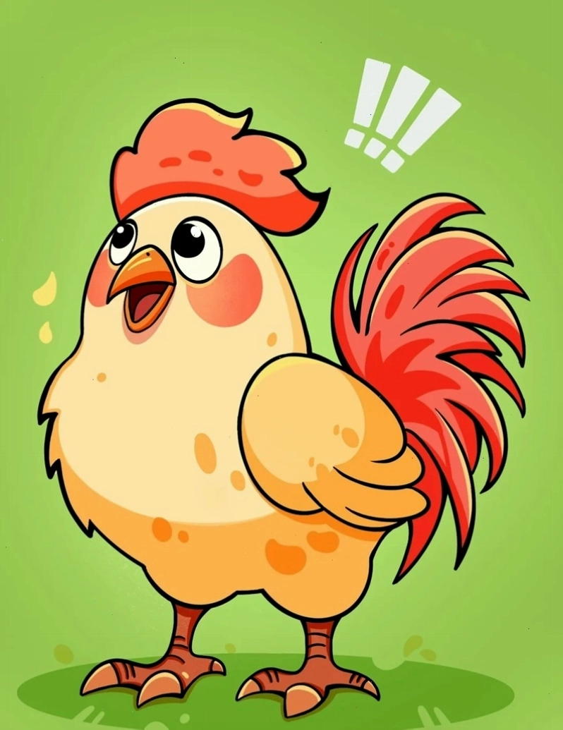 Gà chibi được thiết kế theo phong cách tối giản