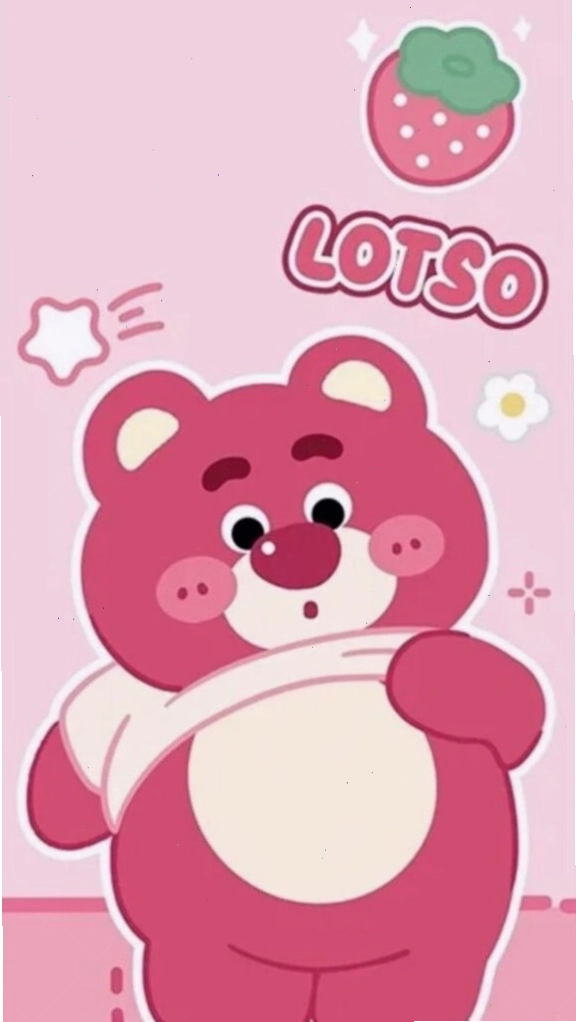 Gấu dâu hoạt hình theo phong cách kawaii dễ thương