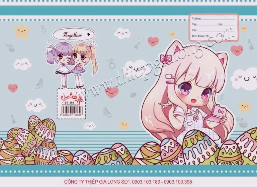Giấy bao tập hoạt hình chibi
