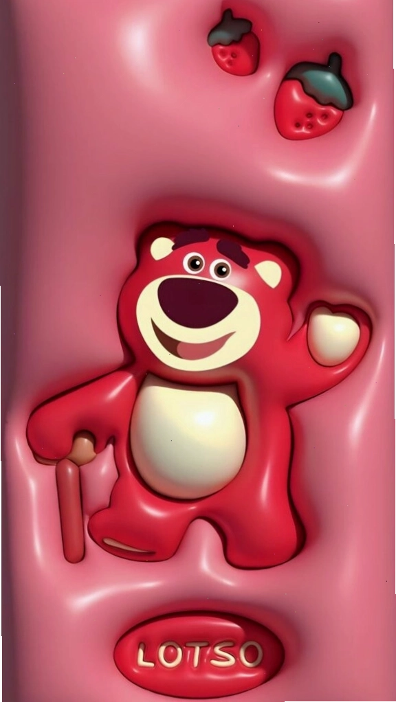 Hình ảnh 3D nổi bật của Lotso trên nền hồng bóng