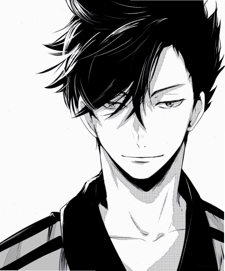 Hình ảnh Anime boy đen trắng đẹp, với phong thái tự tin