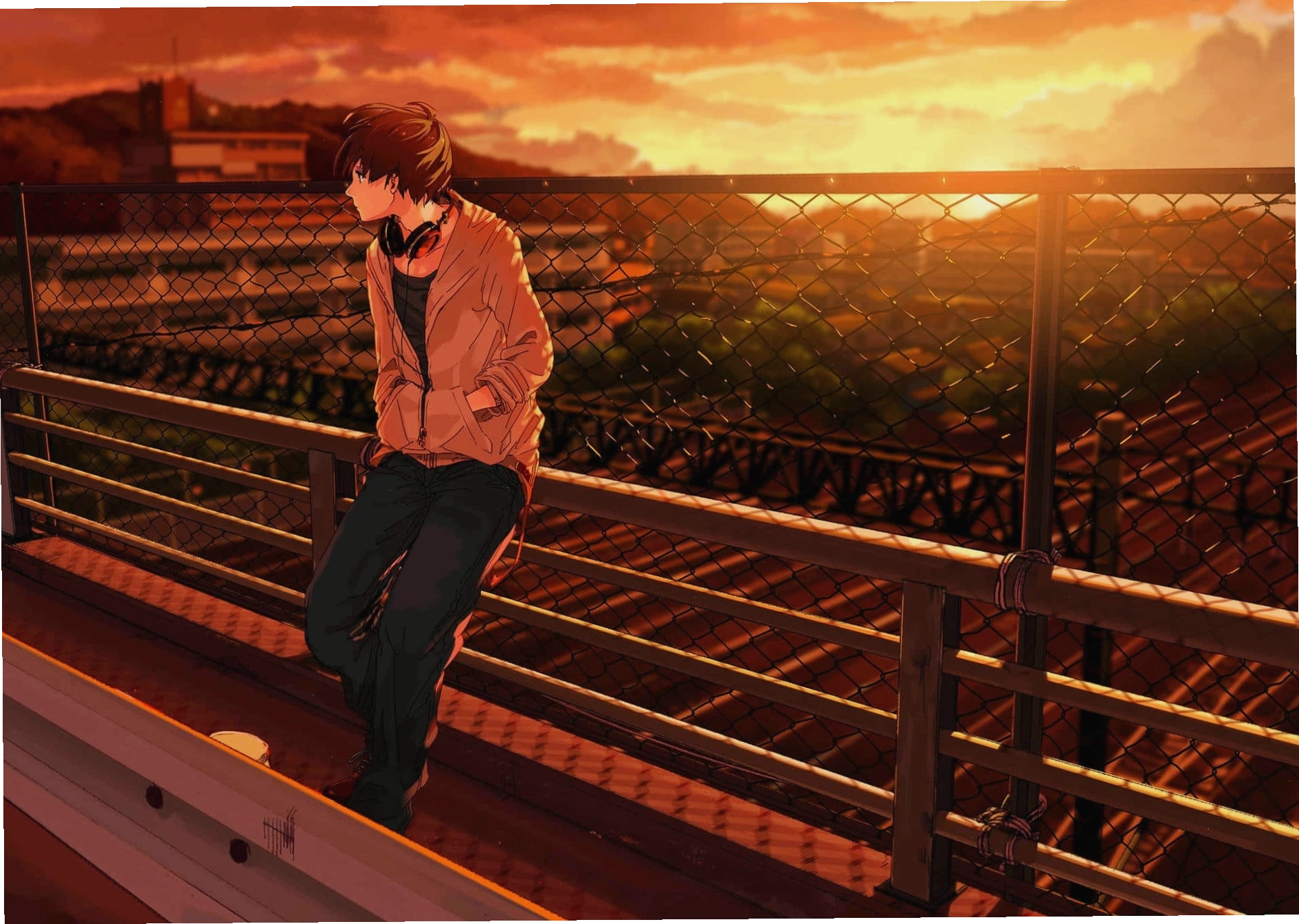 Hình ảnh anime boy với mái tóc bạc và ánh mắt sắc sảo