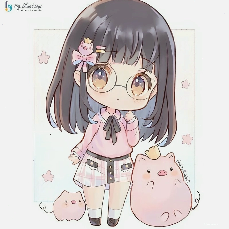 Hình ảnh anime chibi nữ đội mũ len dễ thương