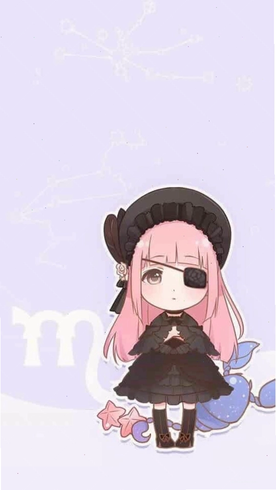 Hình ảnh anime cung Bọ Cạp nữ dễ thương với biểu cảm tinh nghịch