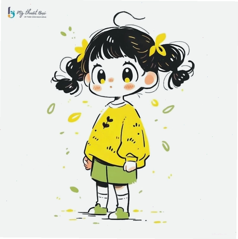 Hình ảnh anime cute chibi nữ với đôi mắt to tròn và mái tóc hồng