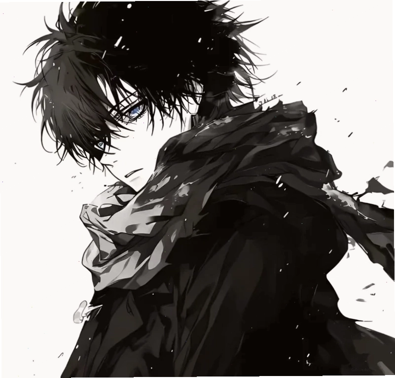 Hình ảnh anime nam lạnh lùng với đôi mắt đỏ rực