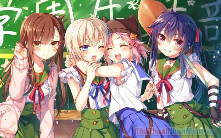 Hình ảnh anime nhóm bạn thân đẹp mắt