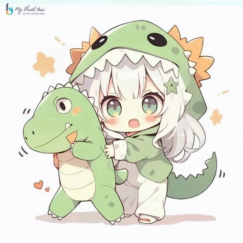 Hình ảnh anime nữ chibi với đôi mắt biểu cảm