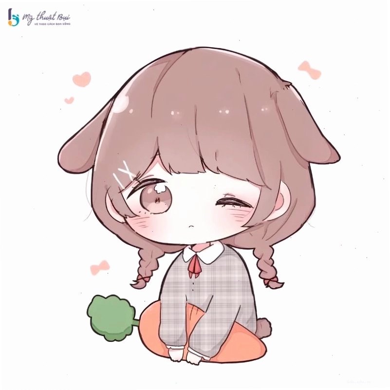 Hình ảnh anime nữ chibi với trang phục học sinh dễ thương