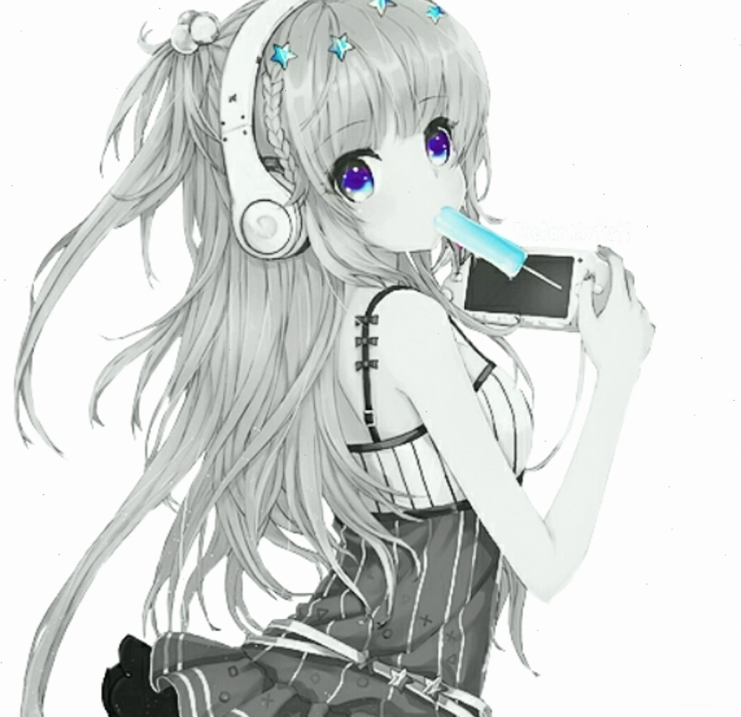 Hình ảnh anime trắng đen dễ thương nhưng vẫn toát lên nét buồn man mác