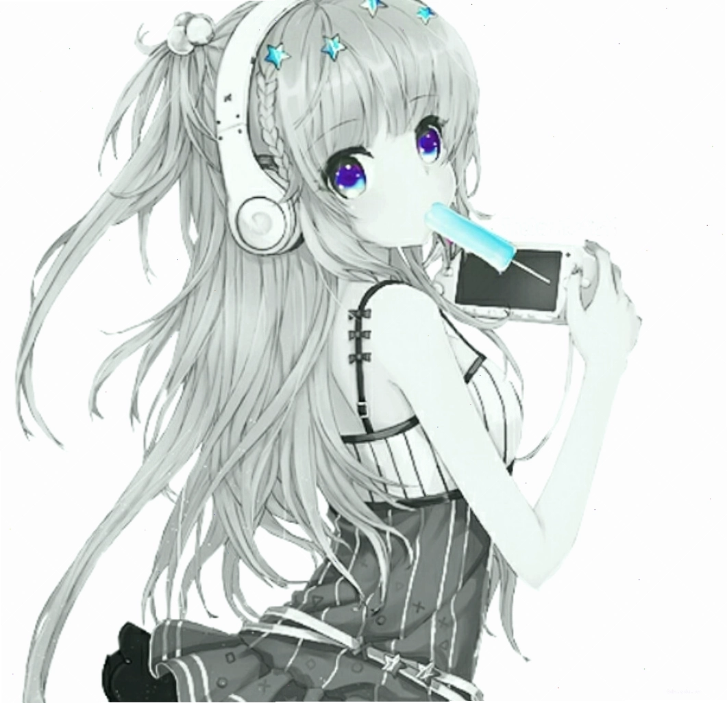 Hình ảnh anime trắng đen dễ thương với ánh sáng tinh tế