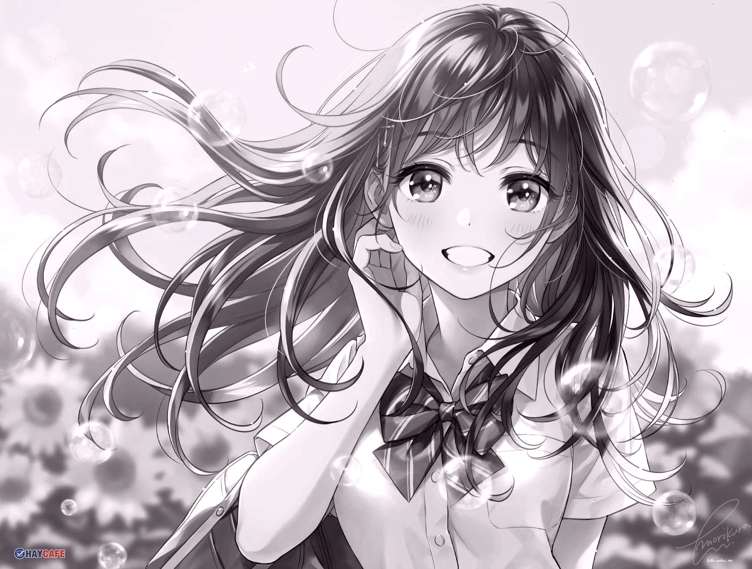 Hình ảnh anime trắng đen độc đáo và tuyệt đẹp