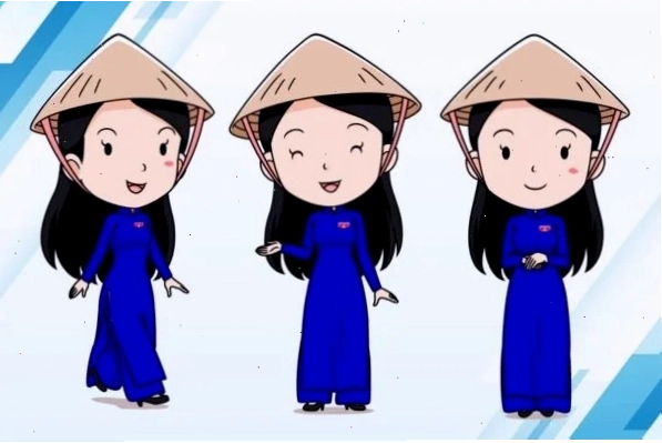 Hình ảnh Chibi Đoàn Thanh niên mặc áo dài