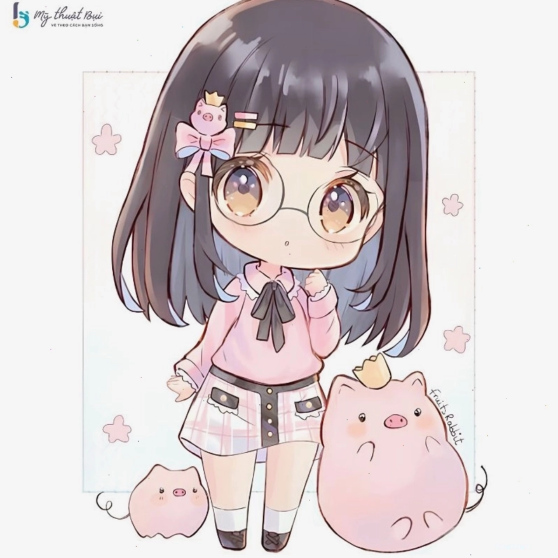Hình ảnh chibi nữ dễ thương với đôi mắt to tròn