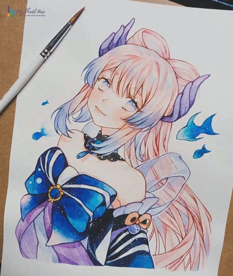 Hình ảnh cô gái anime đang đọc sách trong thư viện