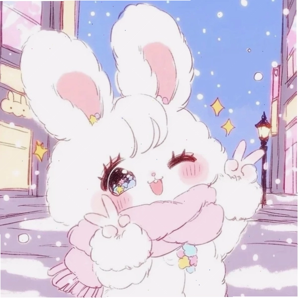 Hình ảnh con thỏ cute chibi với đôi mắt to tròn