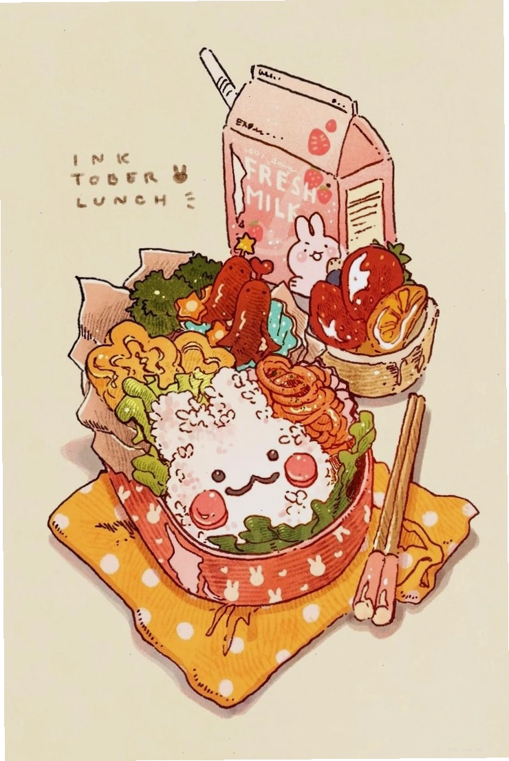 Hình ảnh đồ ăn Chibi ngộ nghĩnh và đáng yêu