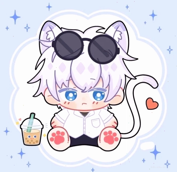 Hình ảnh Gojo chibi cực cute với đôi mắt to tròn