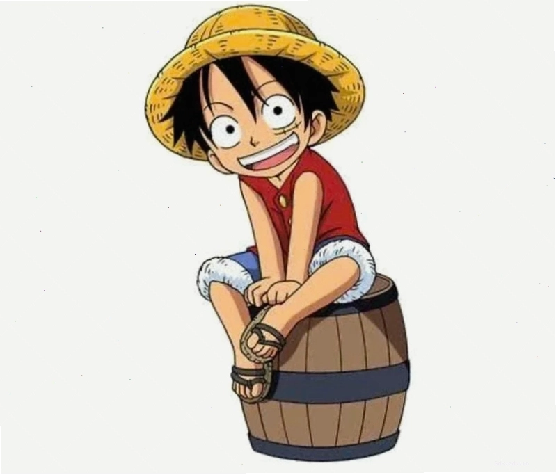 Hình ảnh Luffy chibi cute đang cười đùa vui vẻ