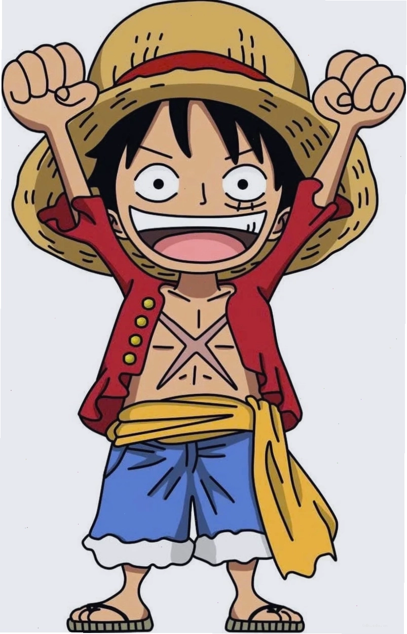 Hình ảnh Luffy chibi cute thời còn nhỏ