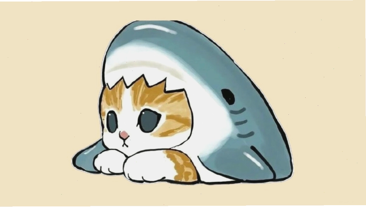 Hình ảnh mèo chibi dễ thương ngồi trong giỏ