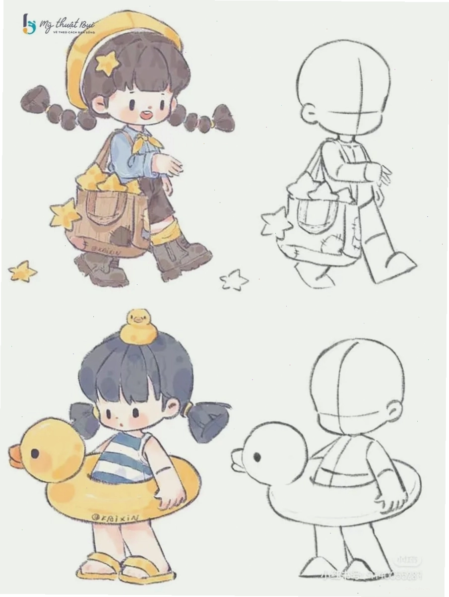 Hình ảnh minh họa quá trình học vẽ chibi