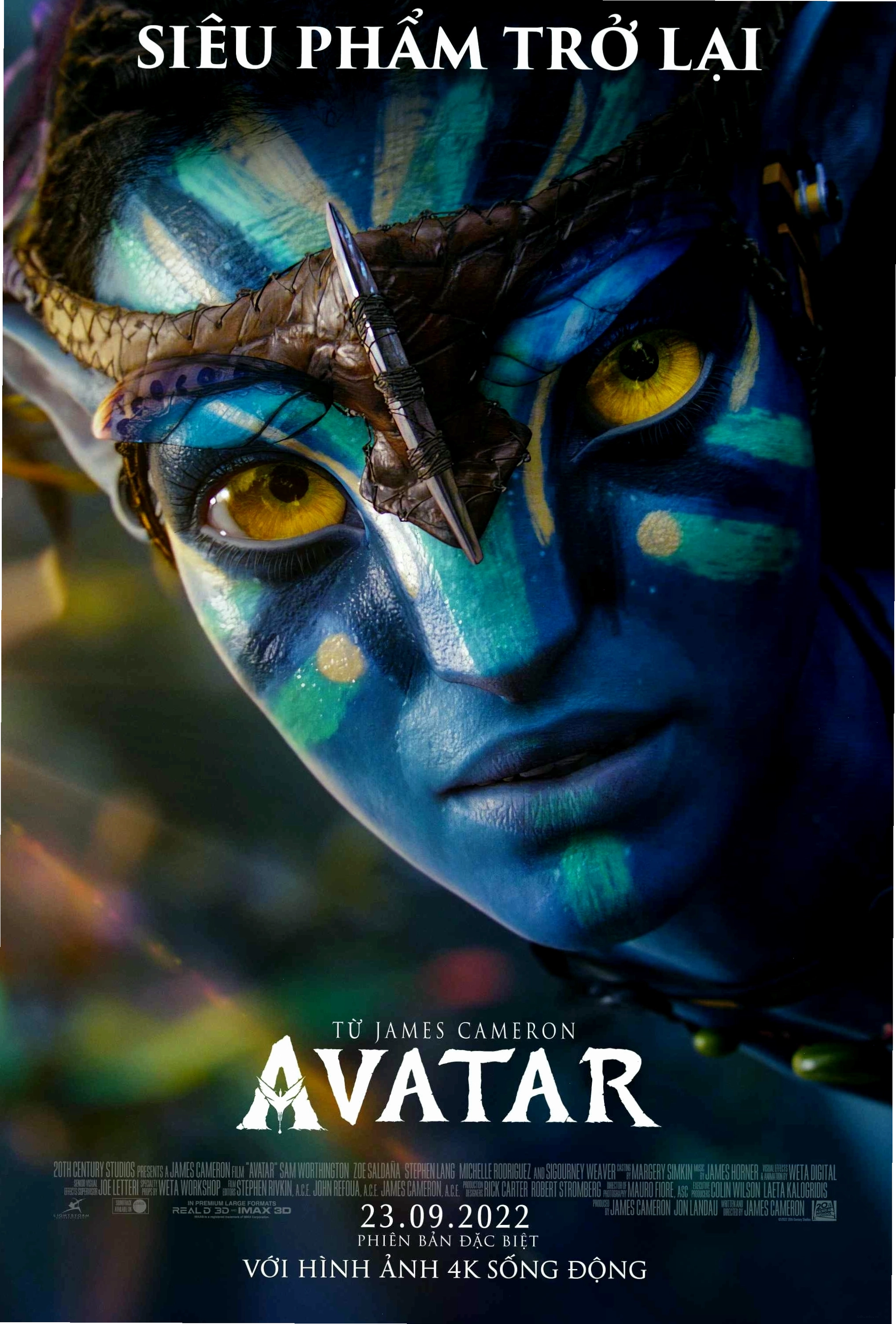 Hình ảnh poster phim Avatar phần 1 với tộc người Na'vi